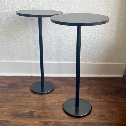 Set of 2 Modern 25" Round Sofa Side Pedestal with Metal Base