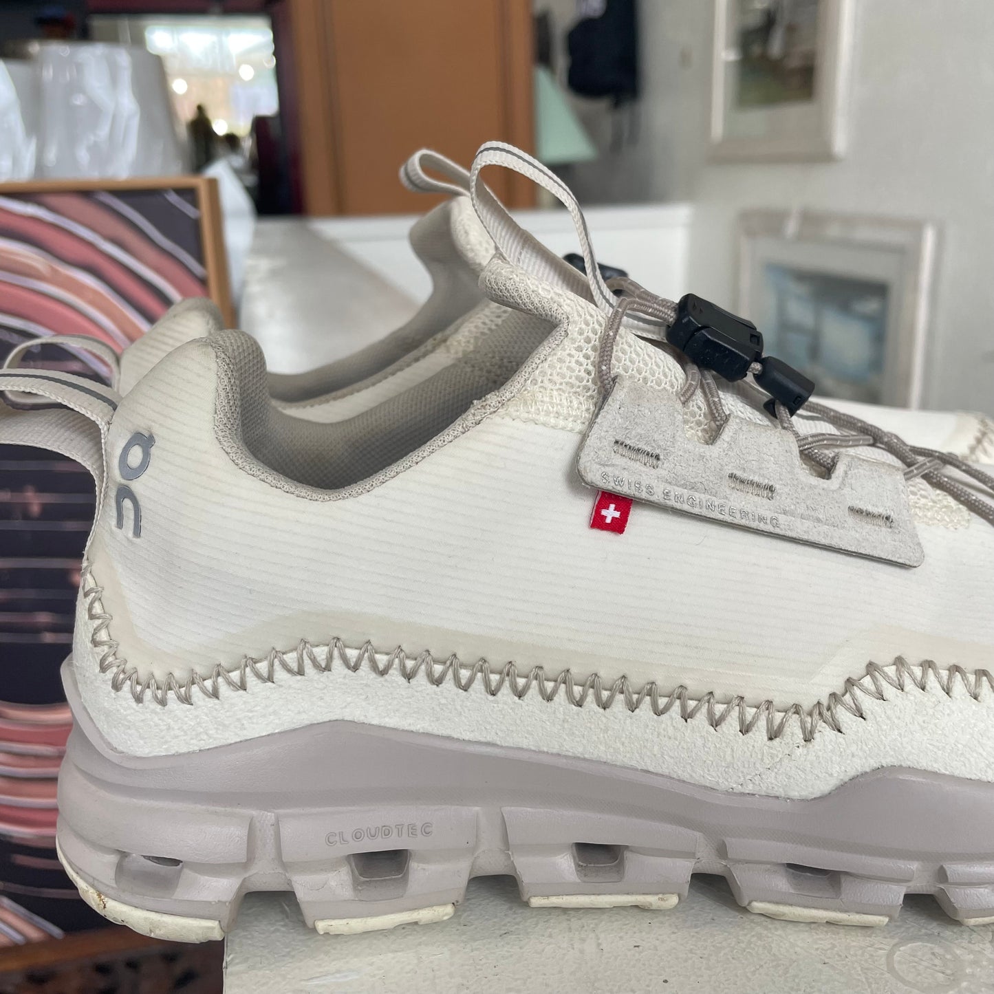 On Cloudaway Outdoor Sneaker in Ivory and Pearl | Women's Size 9/40.5