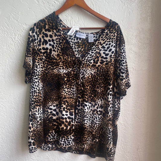 Y2K Cheetah Print Blouse| 1X