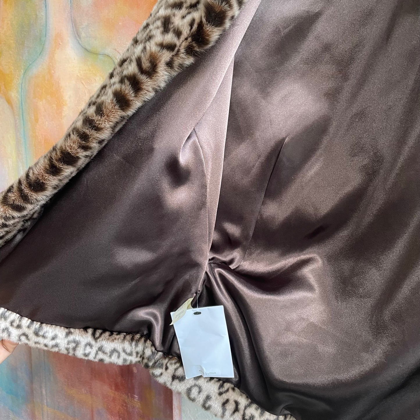 Cheetah Print Faux Fur Poncho | Medium