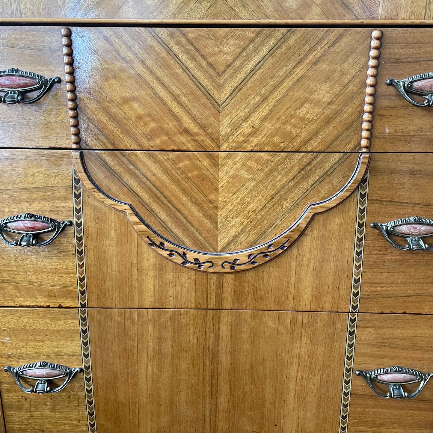 Art Deco Waterfall Dresser 1930’s on Wheels