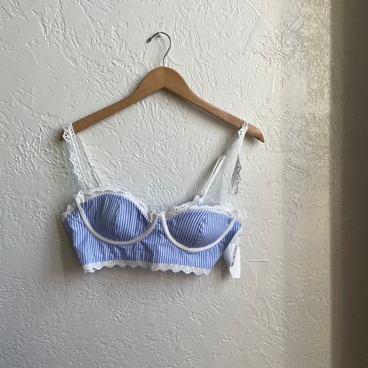 Blue & White Bralette | large