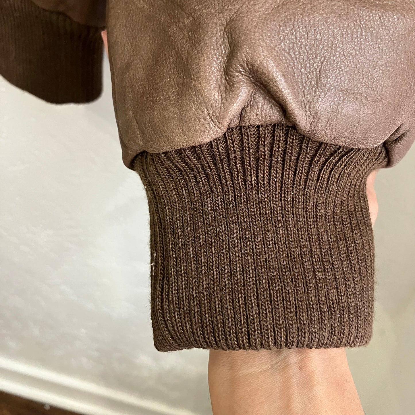 Brown Leather Avaitor Pilot Bomber Jacket | Size R46/Large