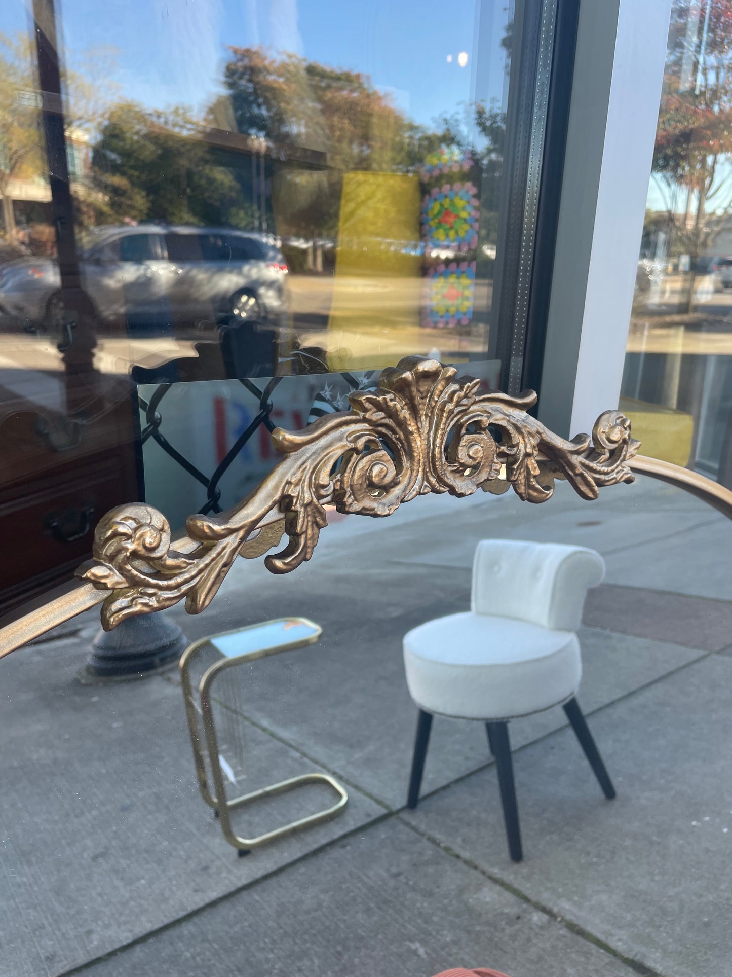 Modern Gold Arched Mantel Mirror