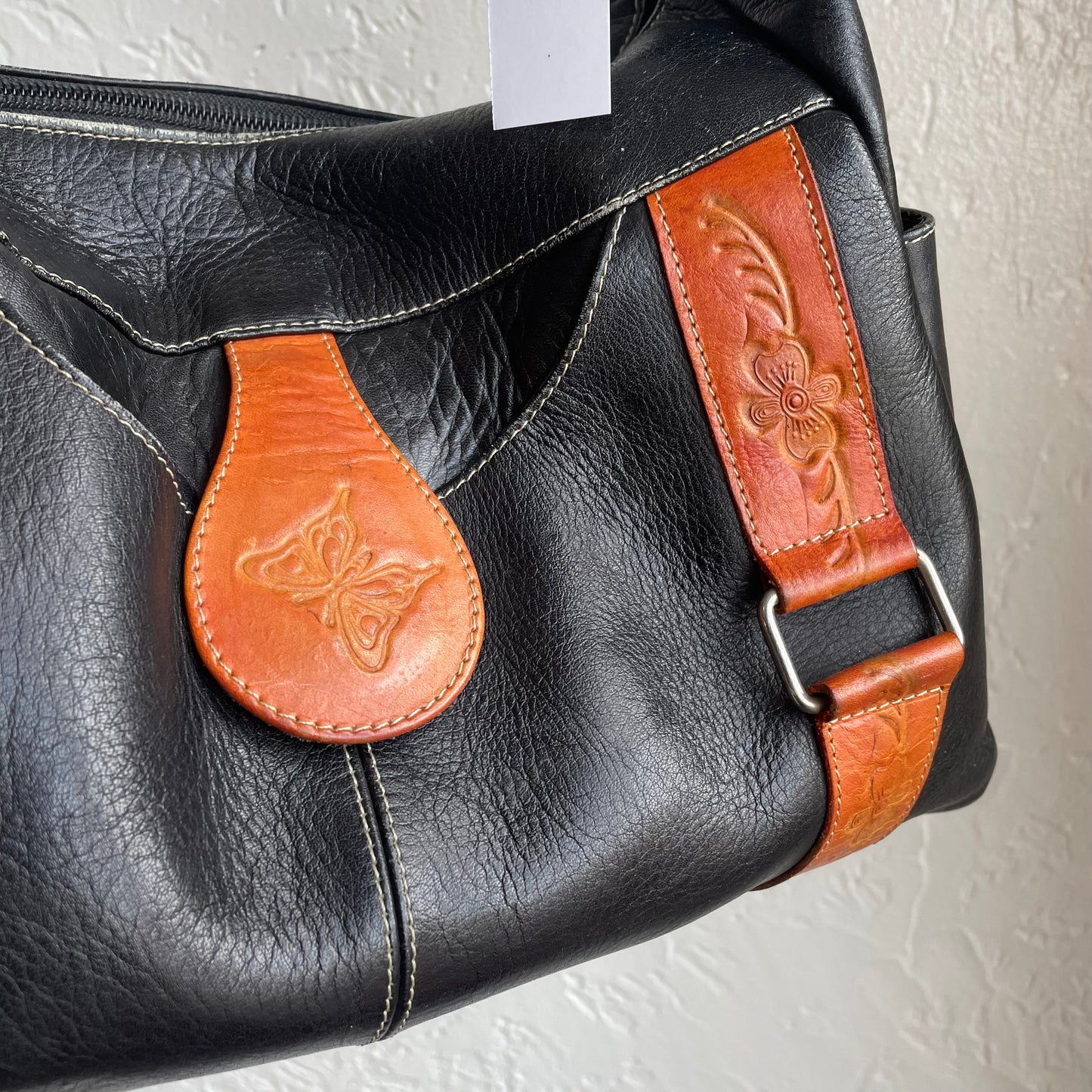 Leather Hand Tooled Y2K Boho Shoulder Bag