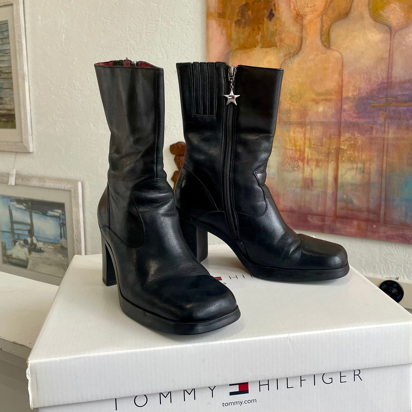 Tommy Hilfiger Y2K Leather Lexi Boots | Women's 7.5