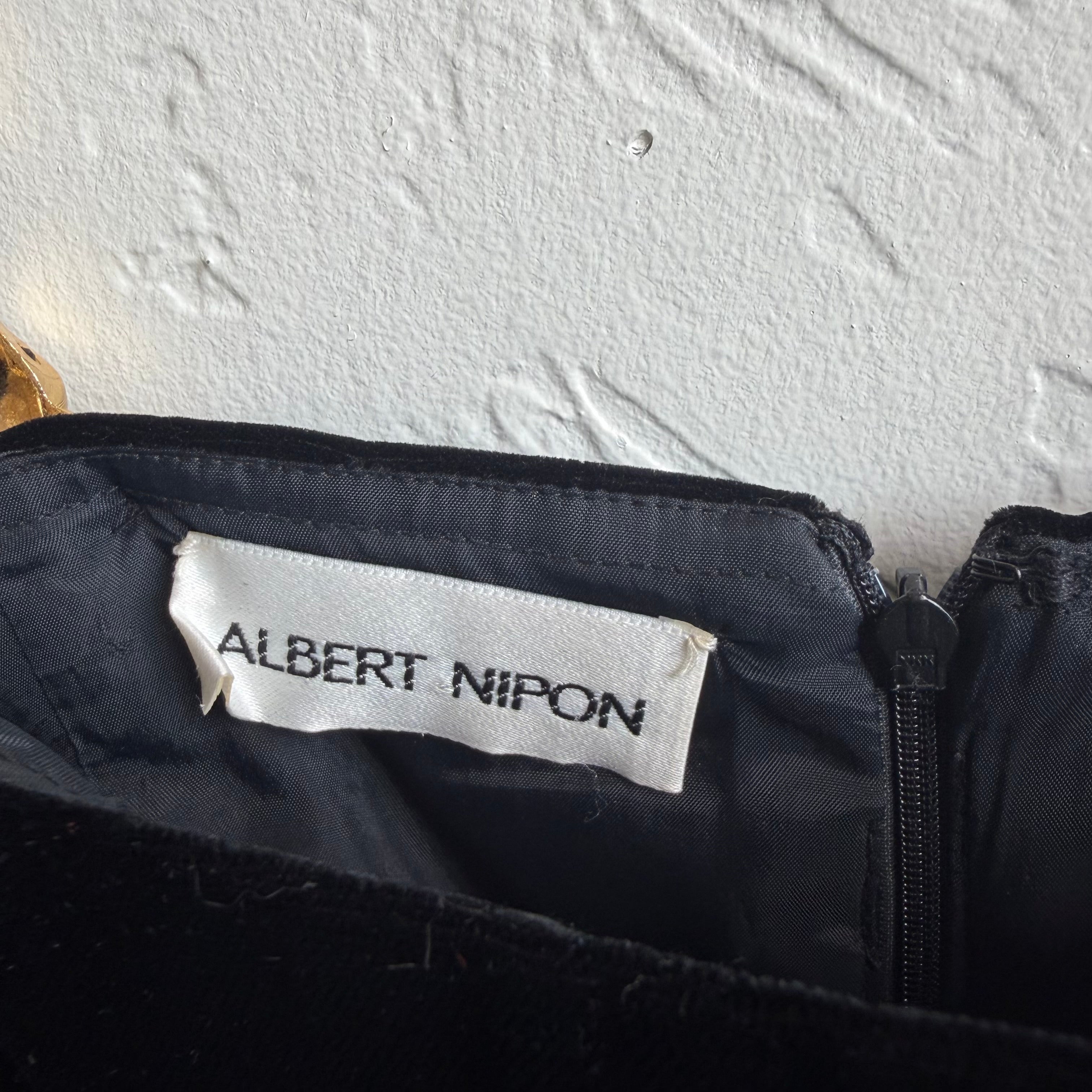 Velvet Mini Dress with Ram Straps Albert Nipon | 10 Medium