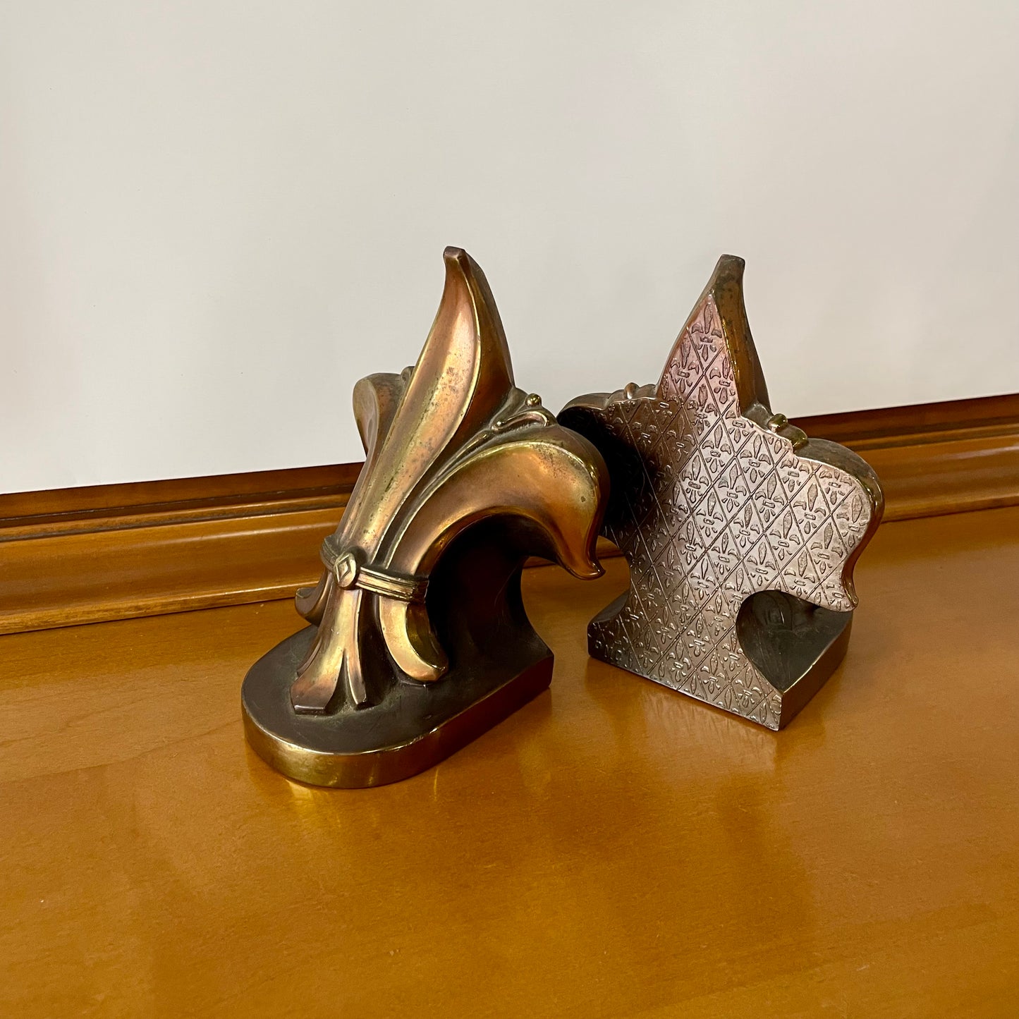 Brass Fleur De Lis Bookends