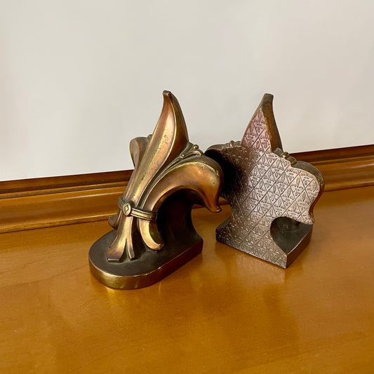 Brass Fleur De Lis Bookends