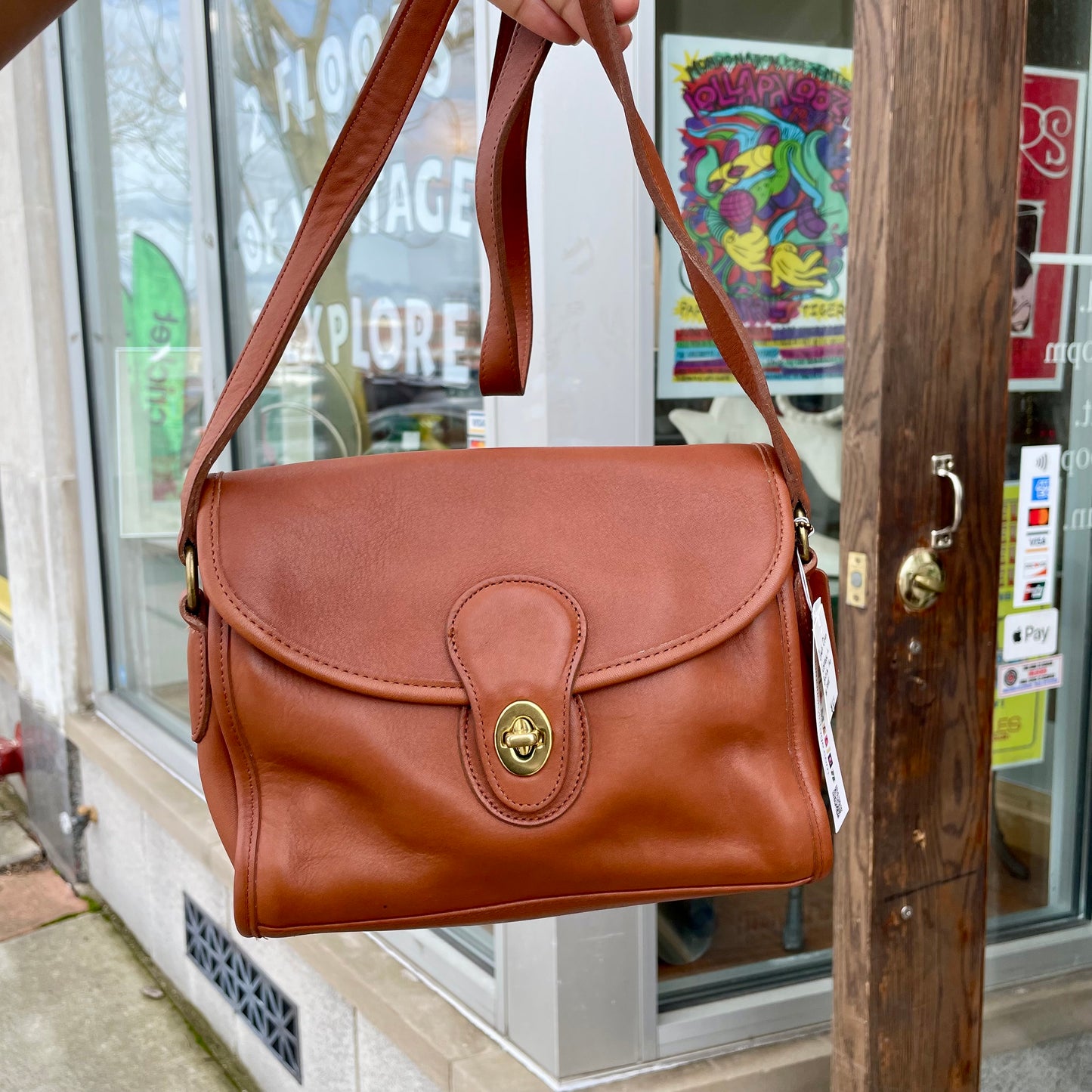 Coach Early 1990s British Tan Devon Crossbody Bag #9908