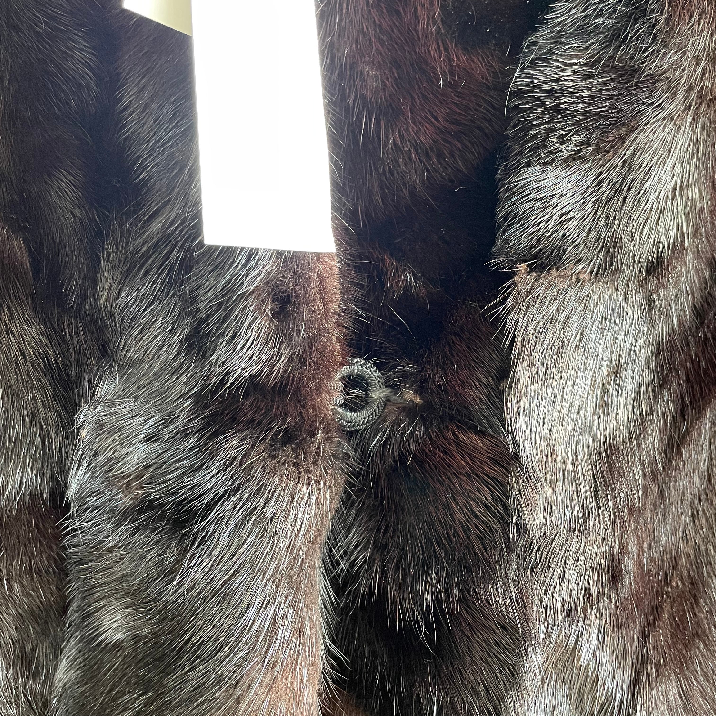 Deep Brown Long Mink Fur Coat | Medium
