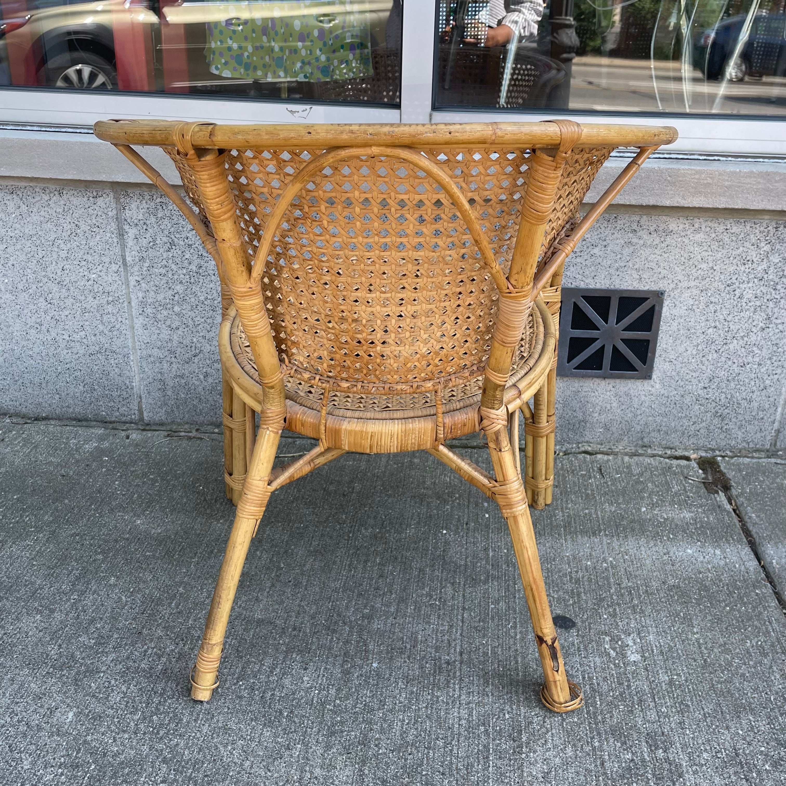 Rattan Bamboo Woven Cane Barrel Chair