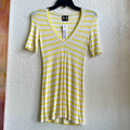 Yellow Strip Short Sleeve Top H by Bordeax | xsmall