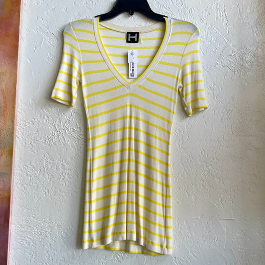 Yellow Strip Short Sleeve Top H by Bordeax | xsmall