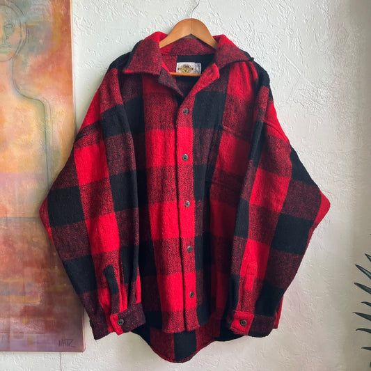 Earth Ragz Buffalo Plaid Checkered Shirt Jacket Size XXL