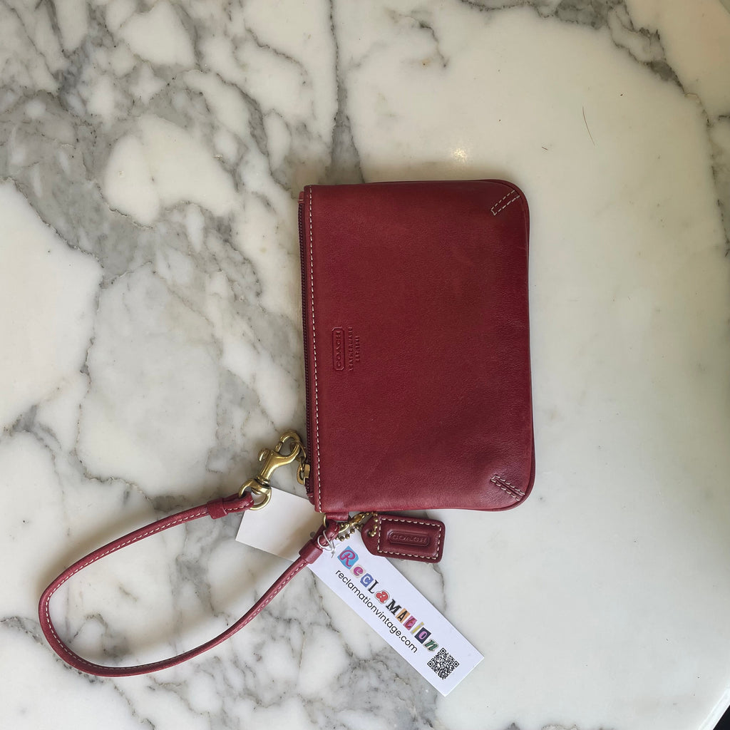 Coach Vintage Red Leather Wristlet
