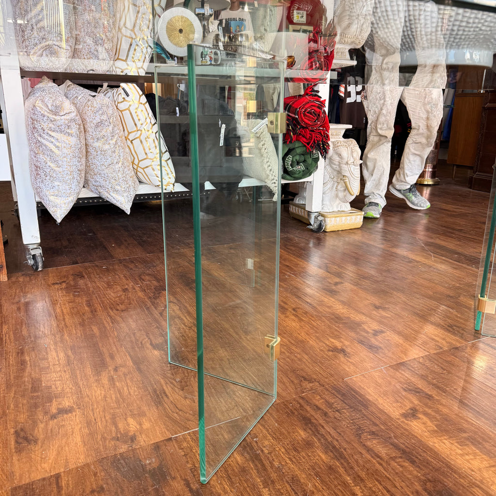 Glass Dining Table Leon Rosen Style for Pace Collection 1980's