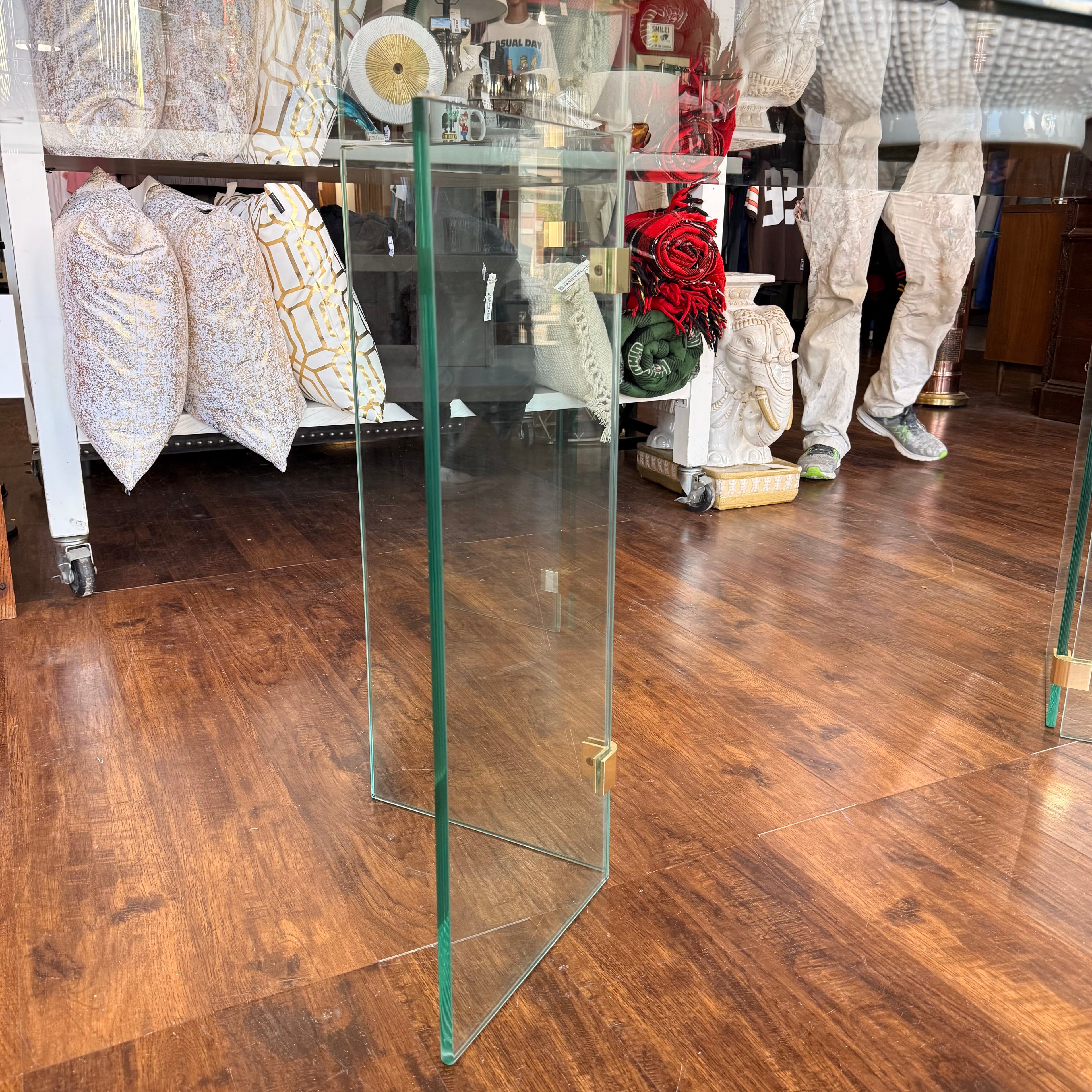 Glass Dining Table Leon Rosen Style for Pace Collection 1980's