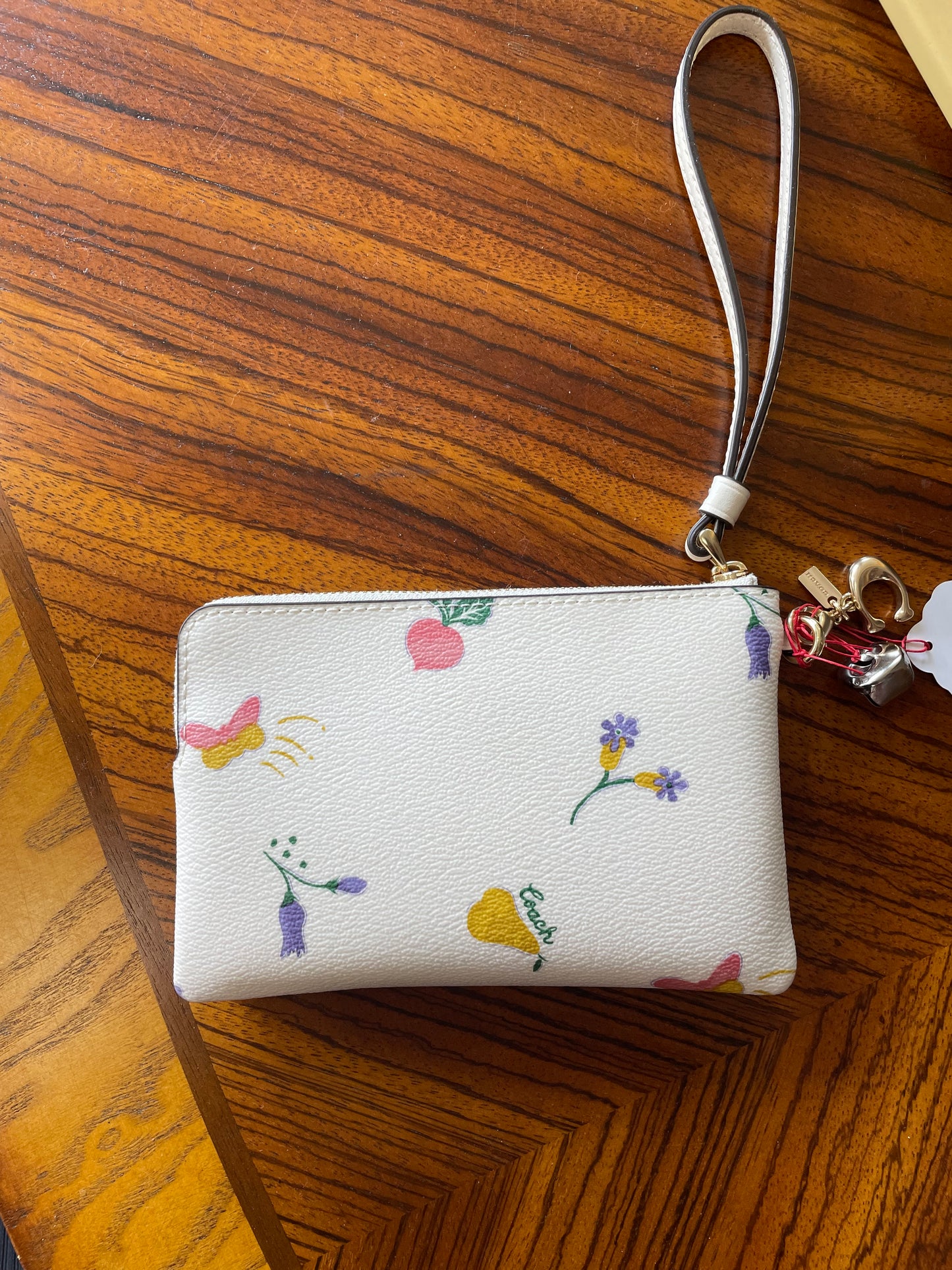 Coach Corner Zip Wristlet with Dreamy Veggie Print