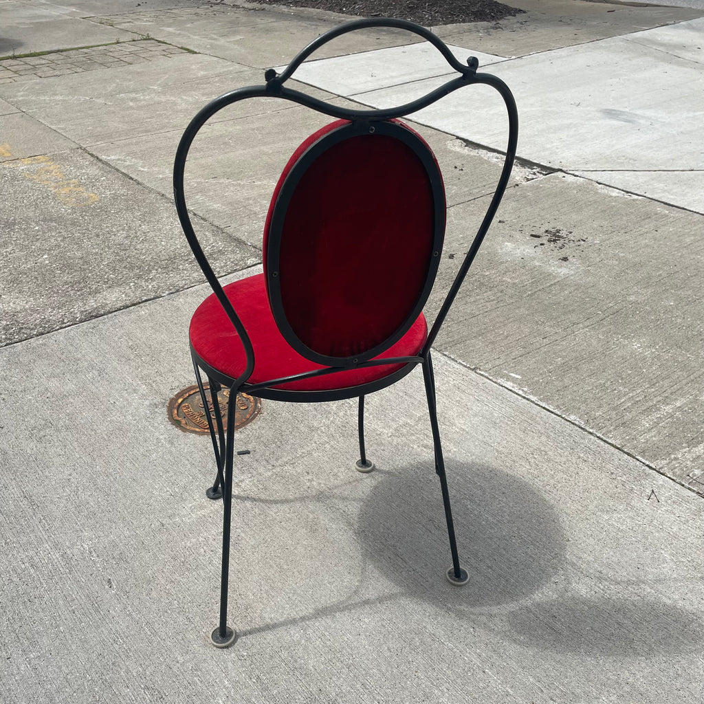 Black & Red Wrought Ice Cream Parlor Chair