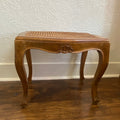 Antique Italian Rococo Foot Stool with Cane Top