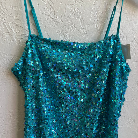 Sequence Teal Slit Dress | Medium
