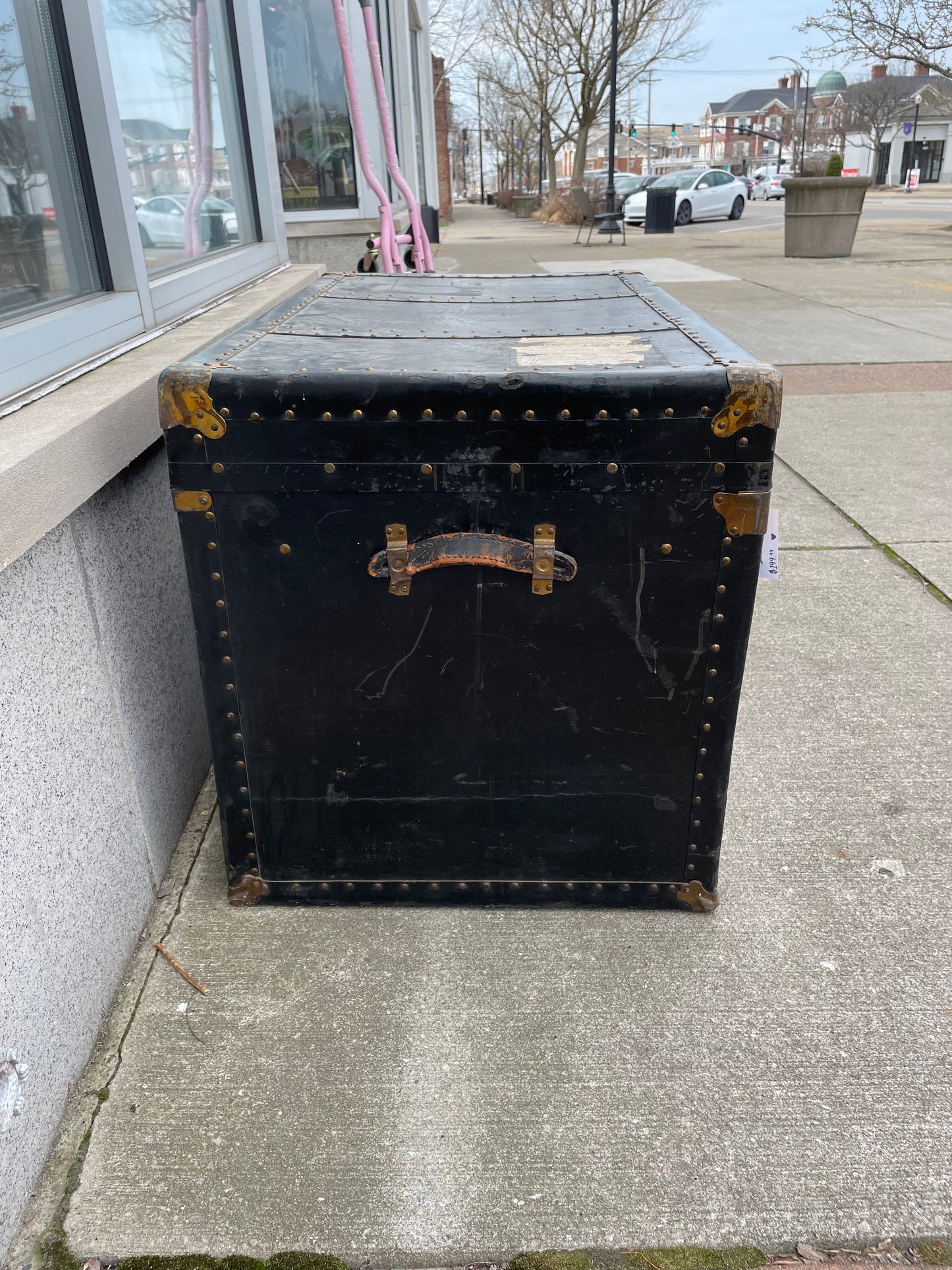 1950s Black Steamer Trunk