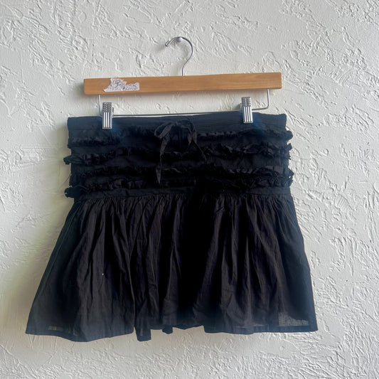 Black Y2K Ruffle Skirt | Large