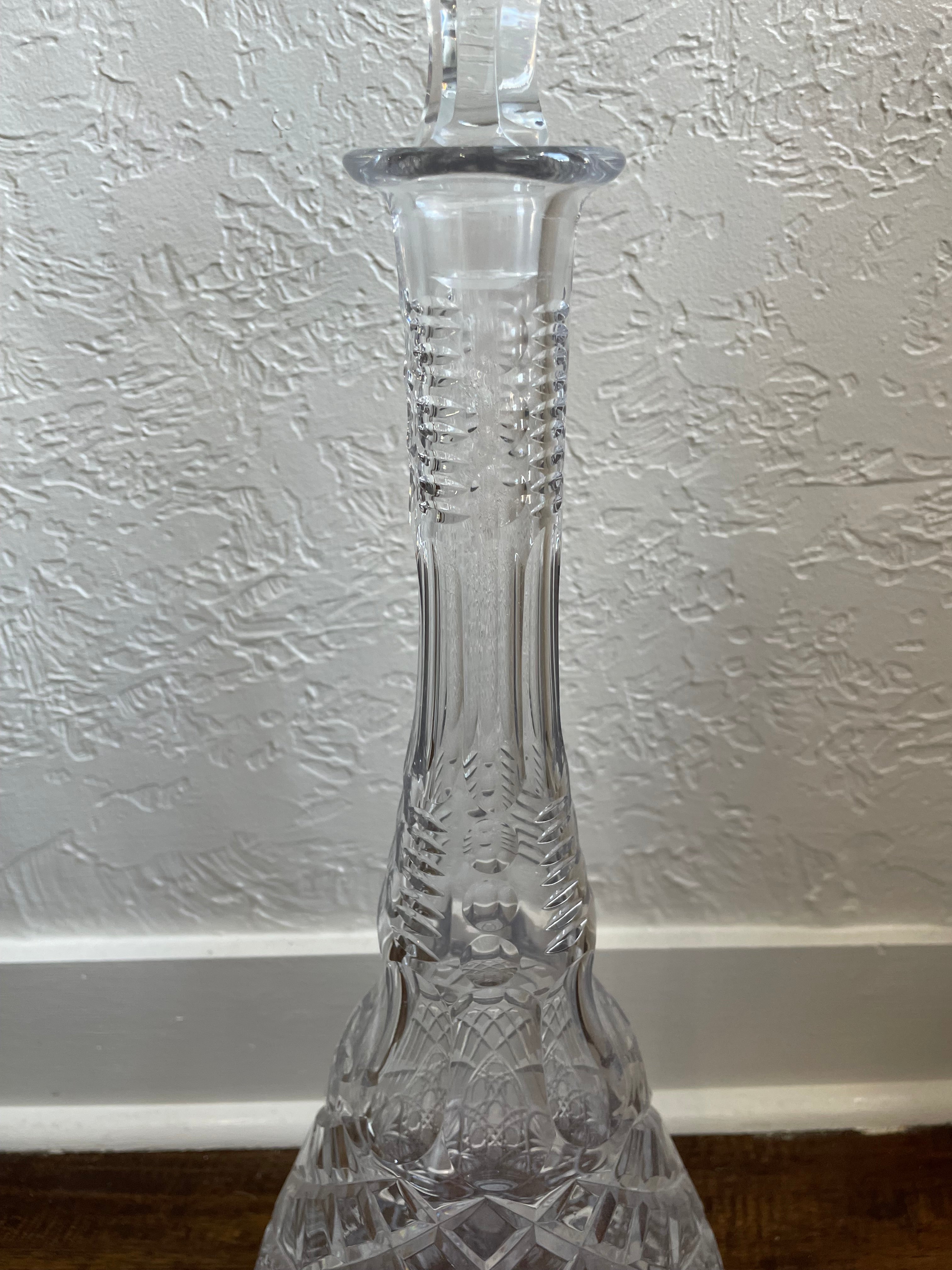 20th Century Beyer 33" Crystal Wine Decanter