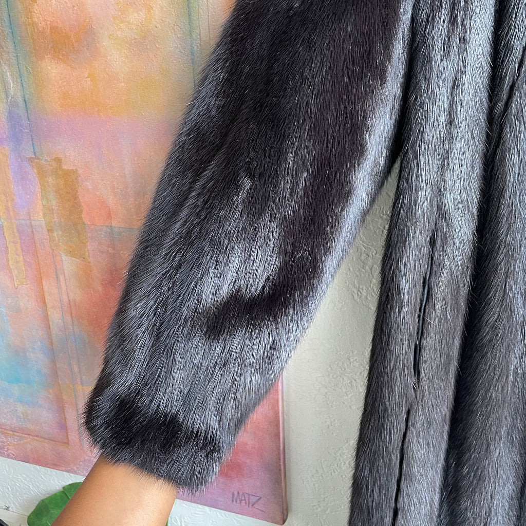 1980s Highbee's Mink Long Coat | Medium