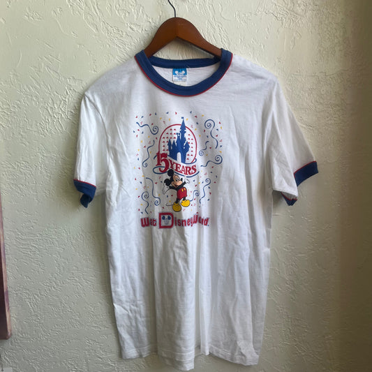 White Vintage Walt Disneyland Tee | Large