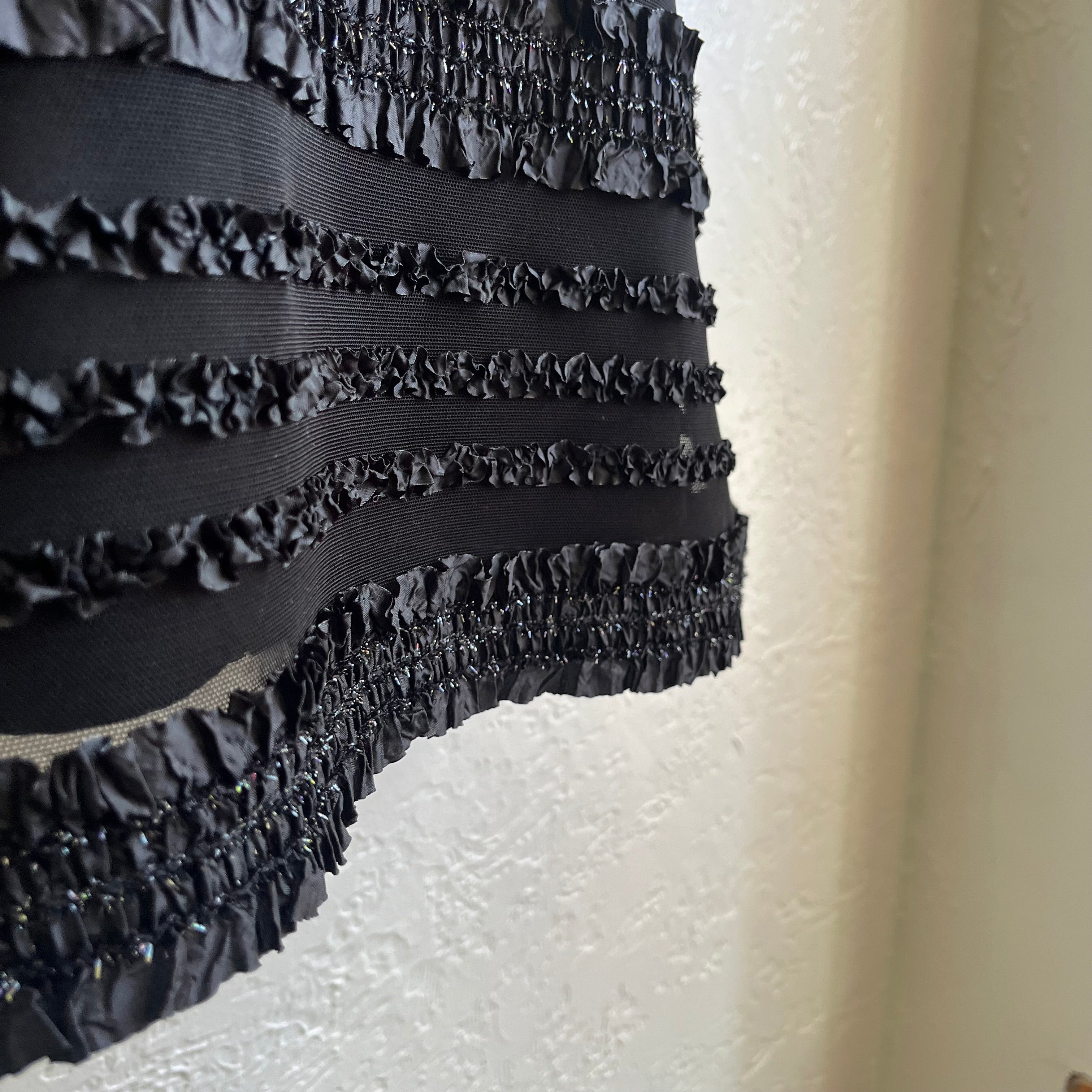 Black Ruffle Glitter Dress | 0/xsmall