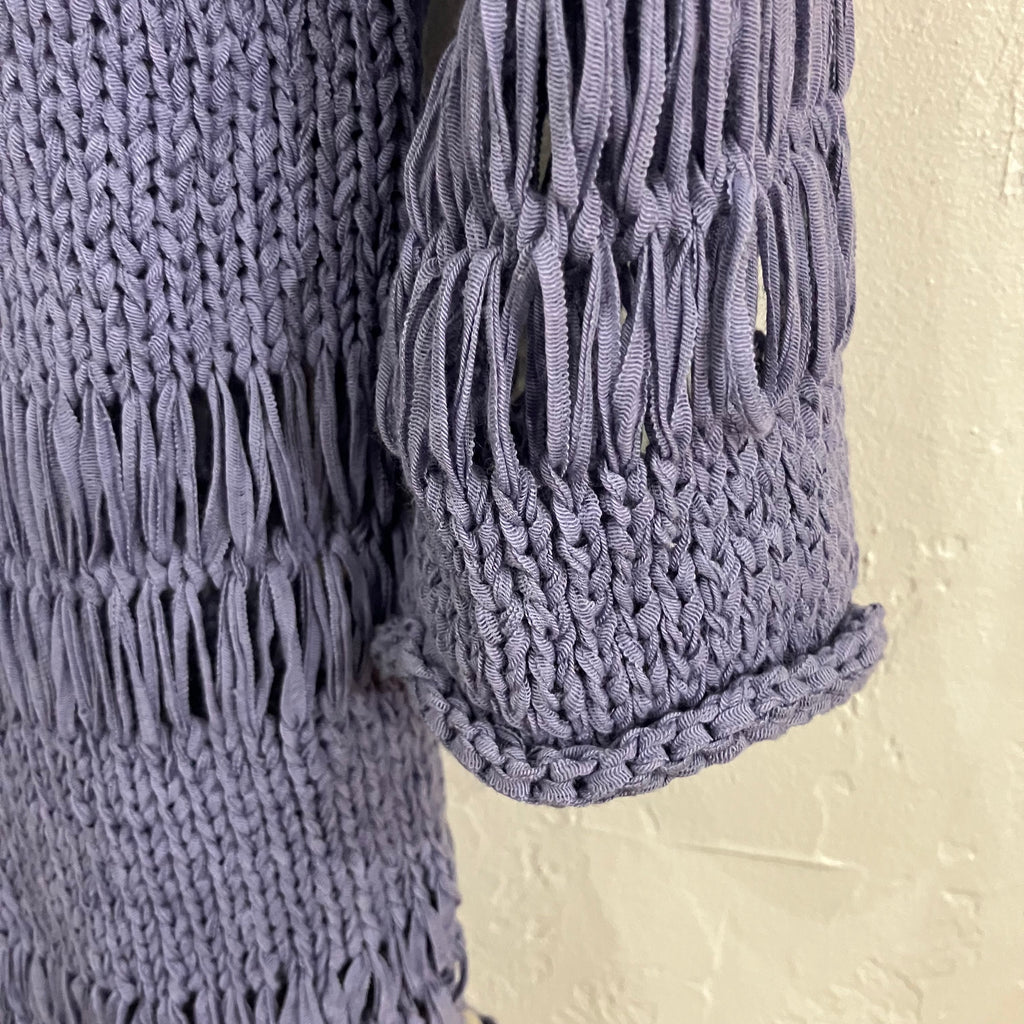 Vintage Lavender Purple Hand Knit Top | Small Medium