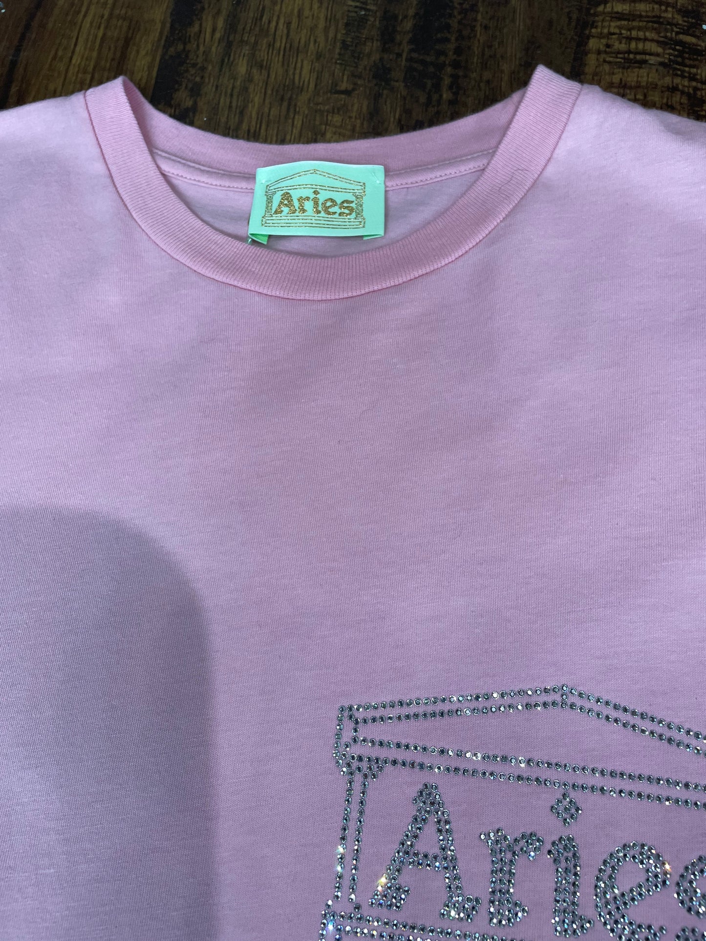 NWT Aries Arise Crystal Temple T-shirt in Lilac Pink