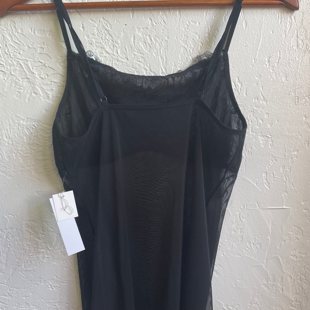 Black Floral Slip Lingerie Dress | Small