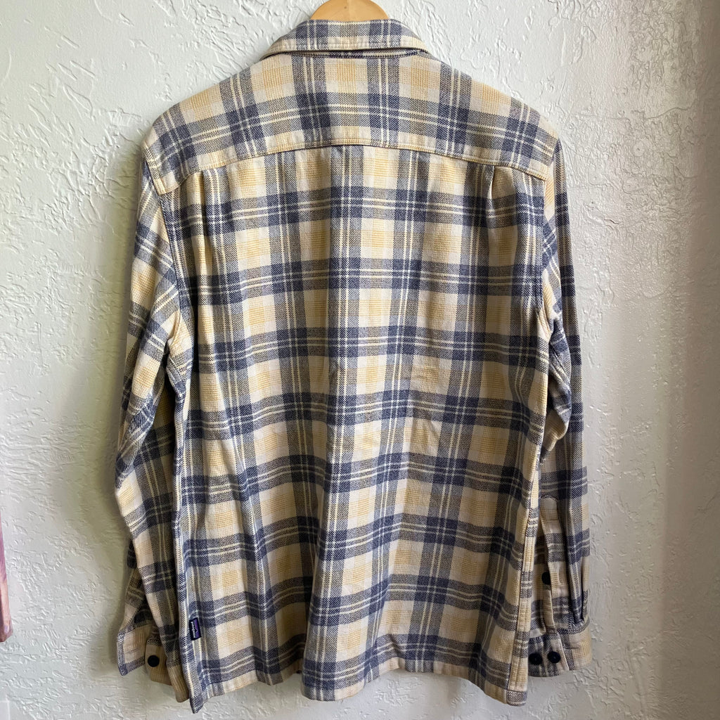 Yellow Blue Plaid Patagonia Flannel | Size M