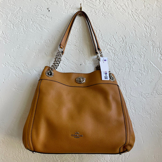 Coach Edie Pebble Leather Turnlock Shoulder Bag (Brand New)