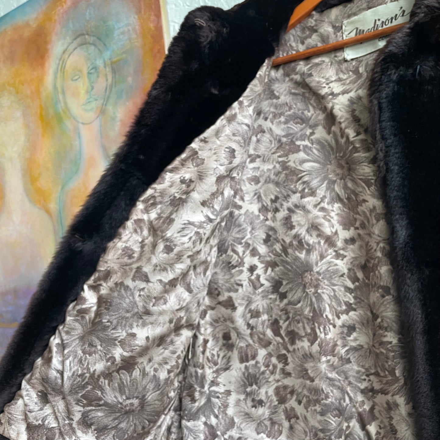 Deep Brown Faux Fur Short Coat 1960's/70's | Medium