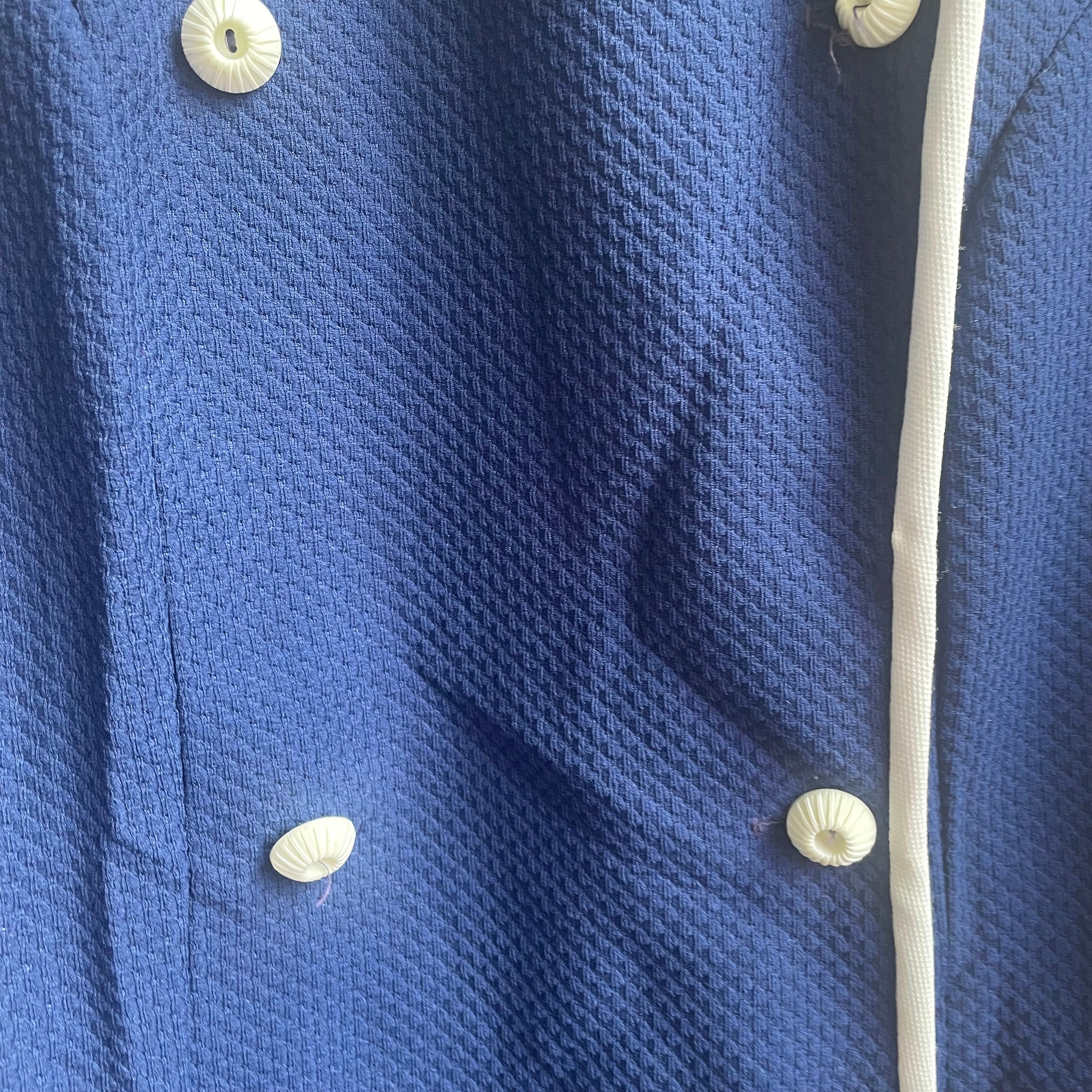 Blue & White Buttoned Dress | XL