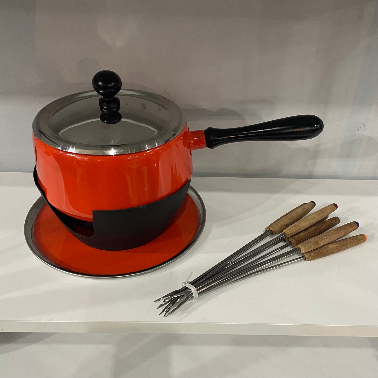 60’s Orange Fondue Set