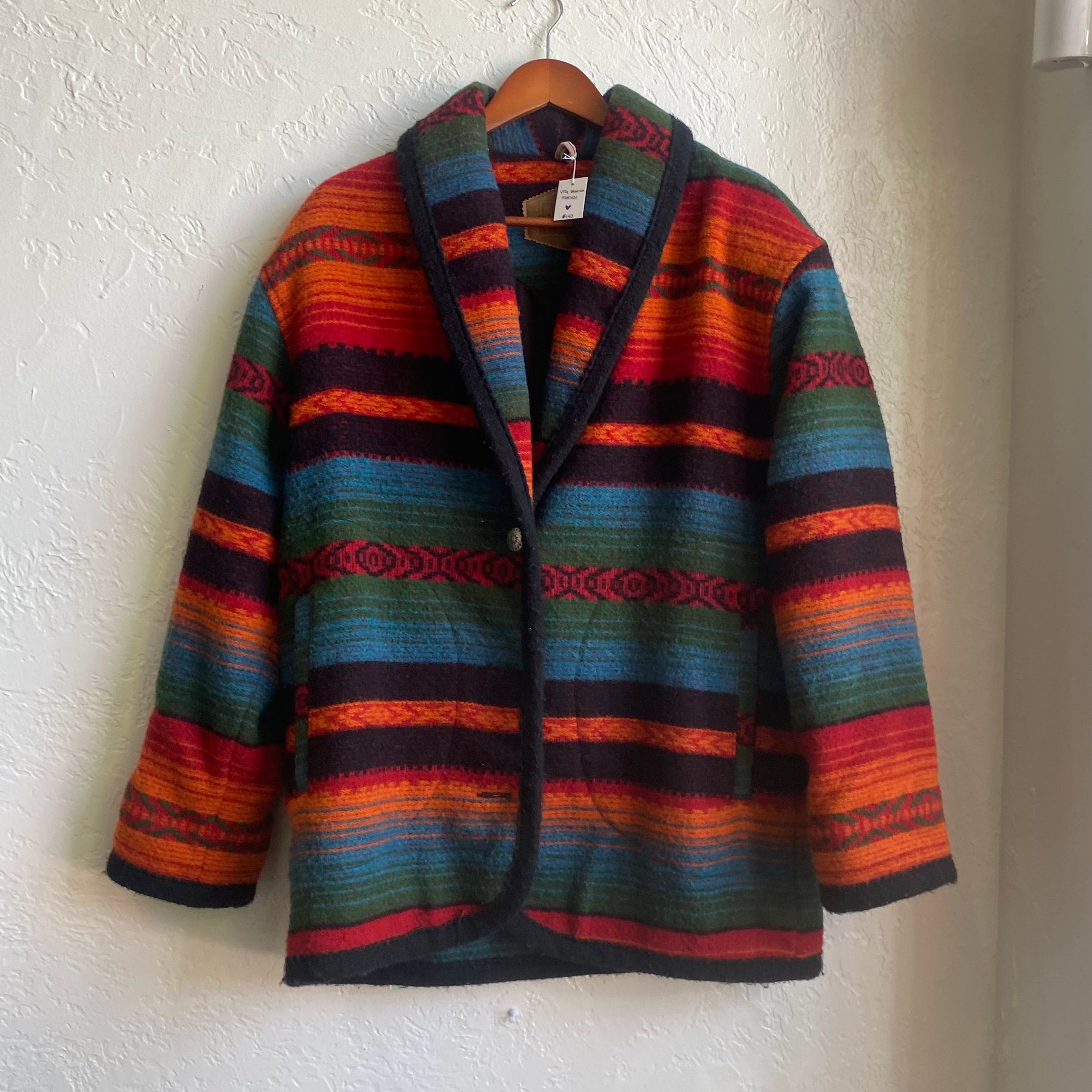 Vibrant Vintage 1970's Woolrich Strip Jacket | Medium