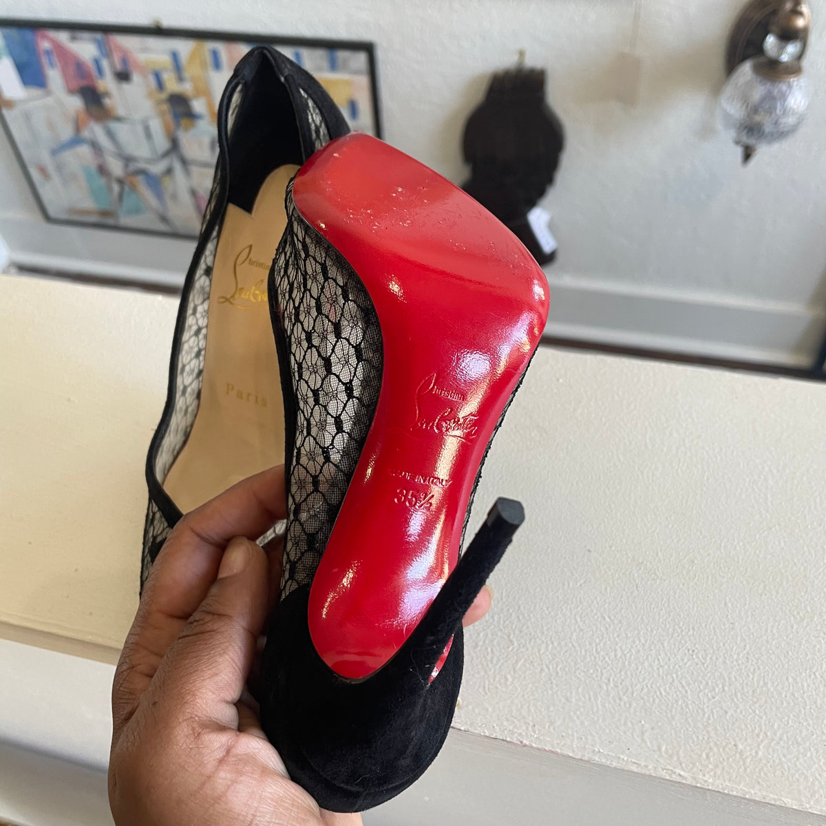 Christian Louboutin Neoalto Dentelle Resille Pumps | Size US 5.5/ IT 35.5