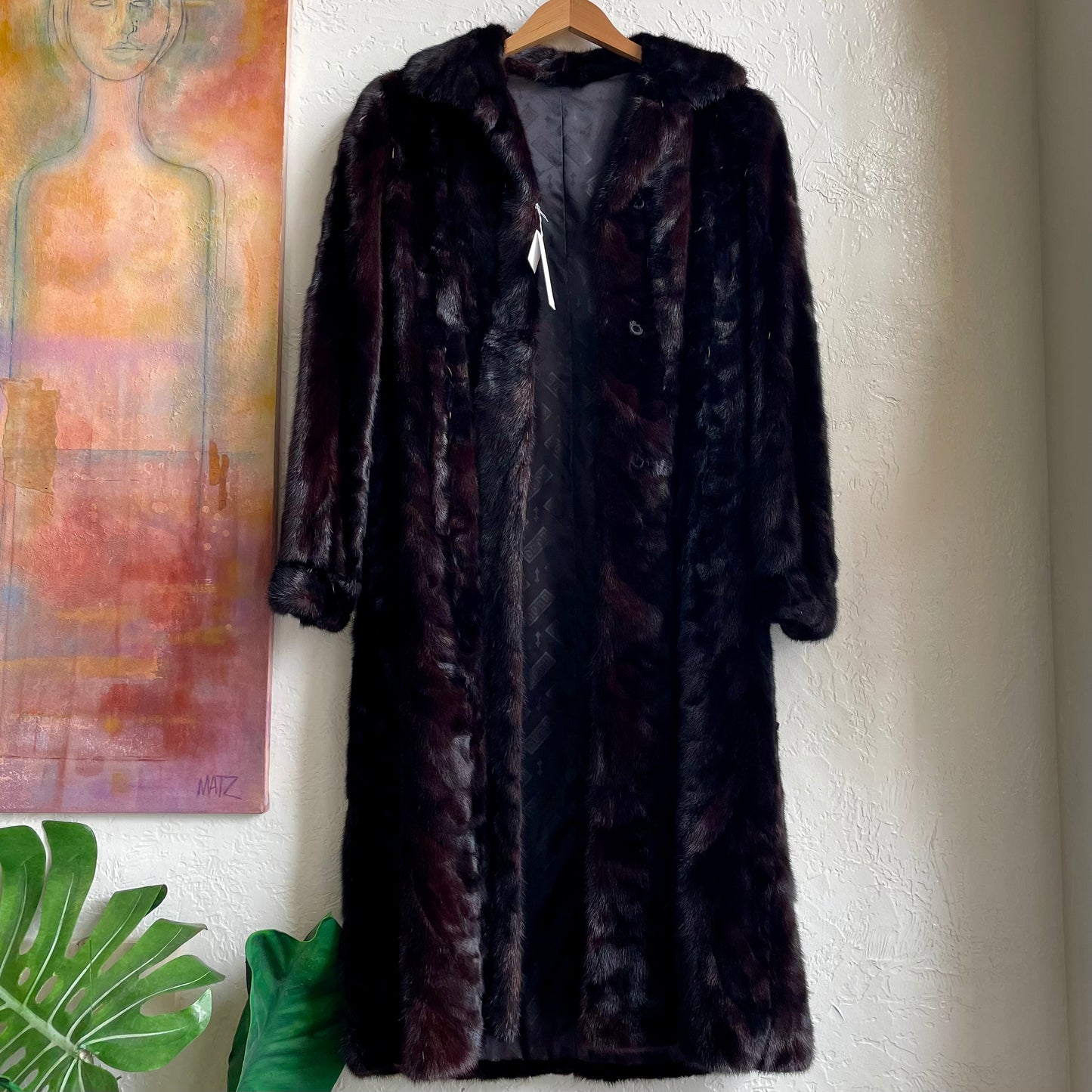 Deep Brown Long Mink Fur Coat | Medium
