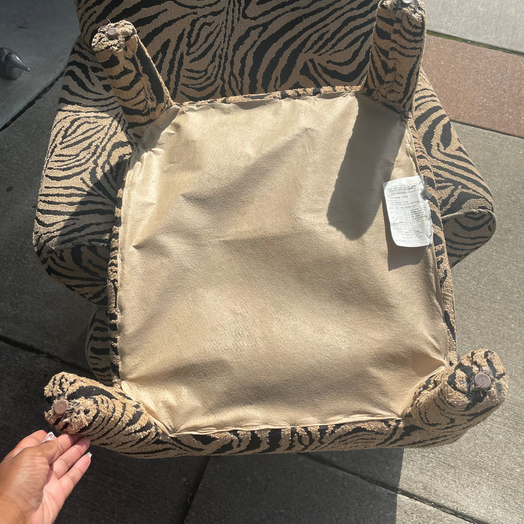Zebra Print Lounge Chair and Ottoman Set