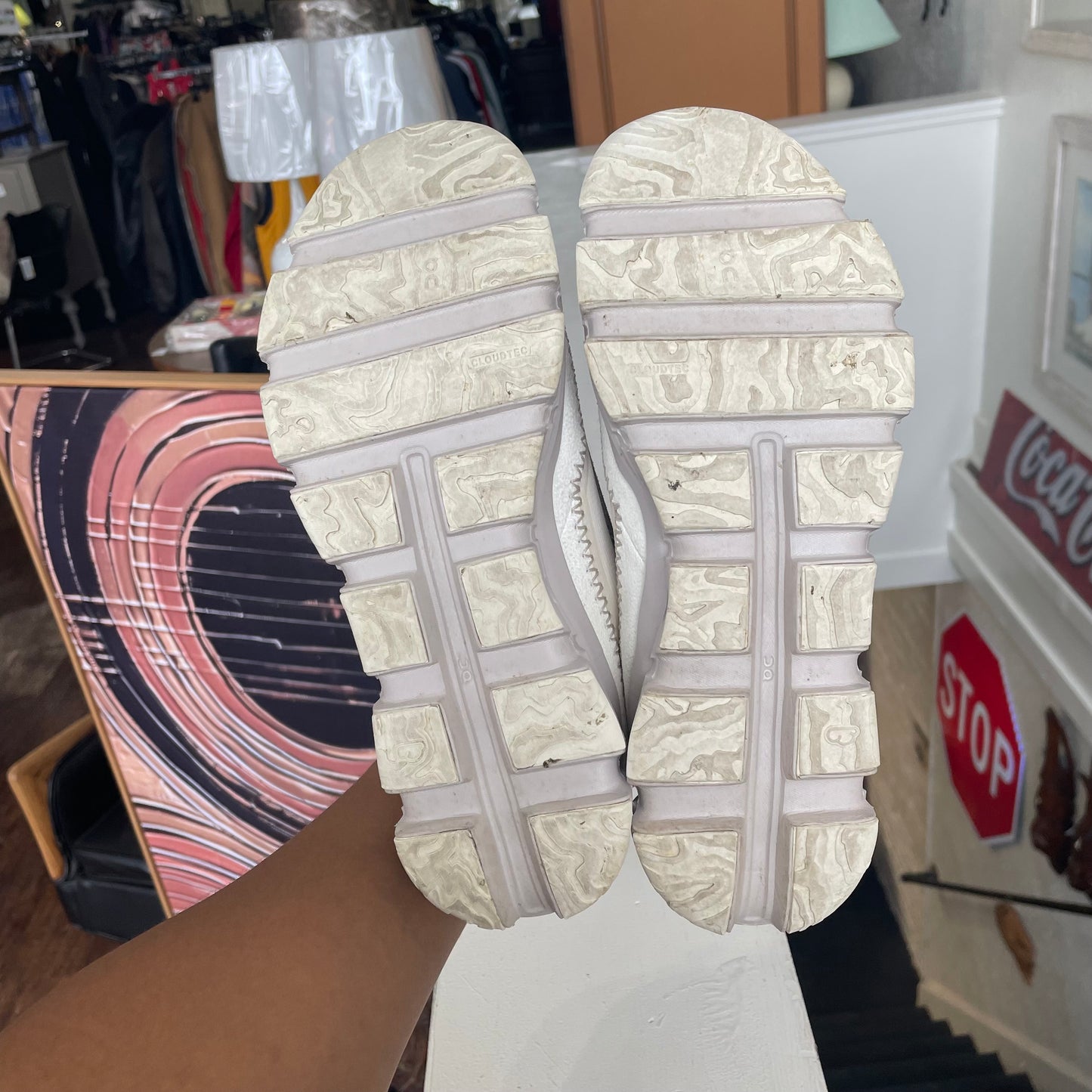 On Cloudaway Outdoor Sneaker in Ivory and Pearl | Women's Size 9/40.5