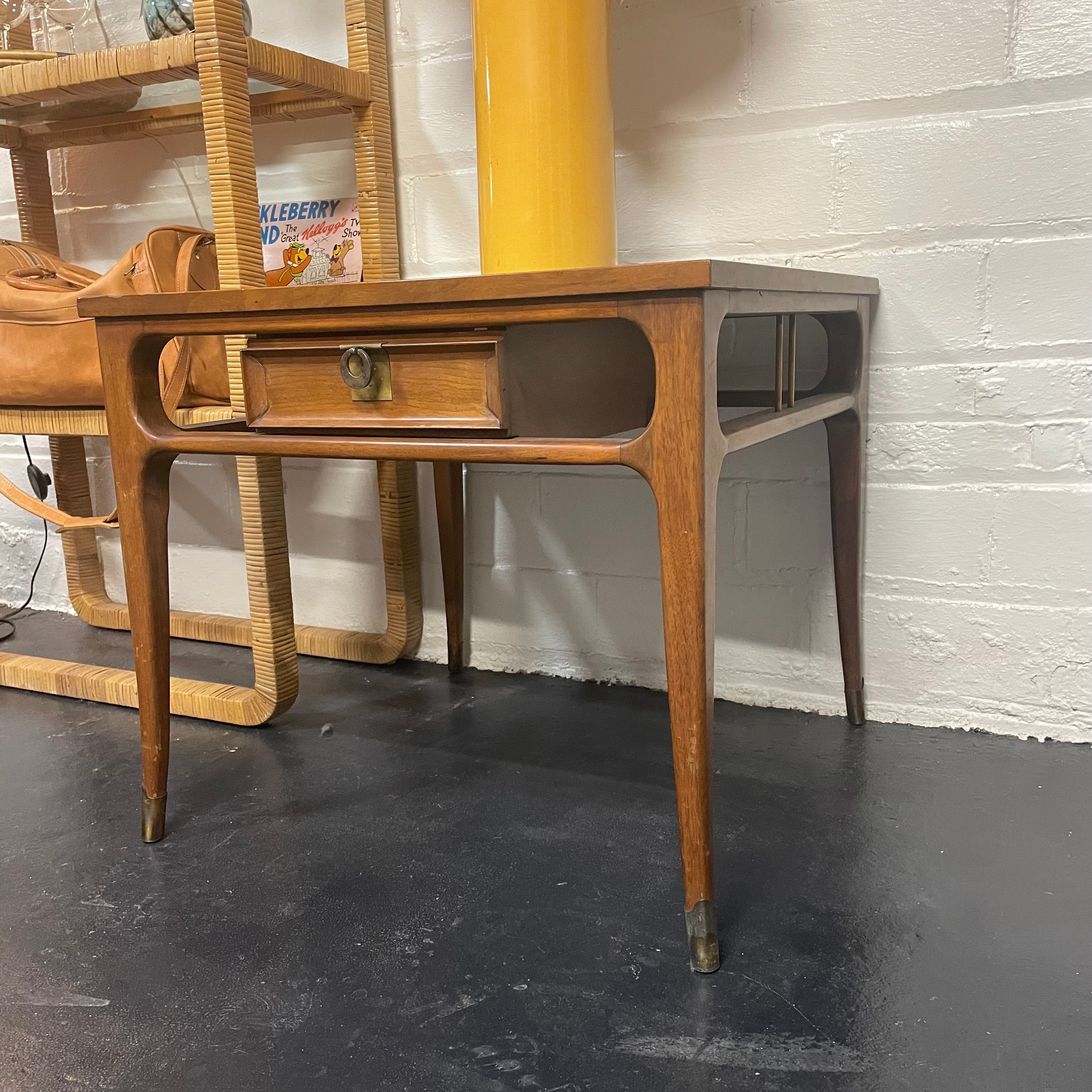 'Tiara' Series Walnut Mid-Century End Table by White Furniture