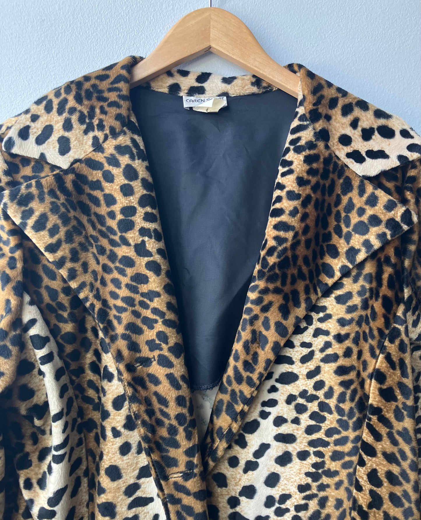 Vintage Caren Sport Cheetah Print Coat Large