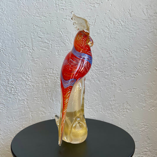 Murano Glass Art Cockatoo Figurine