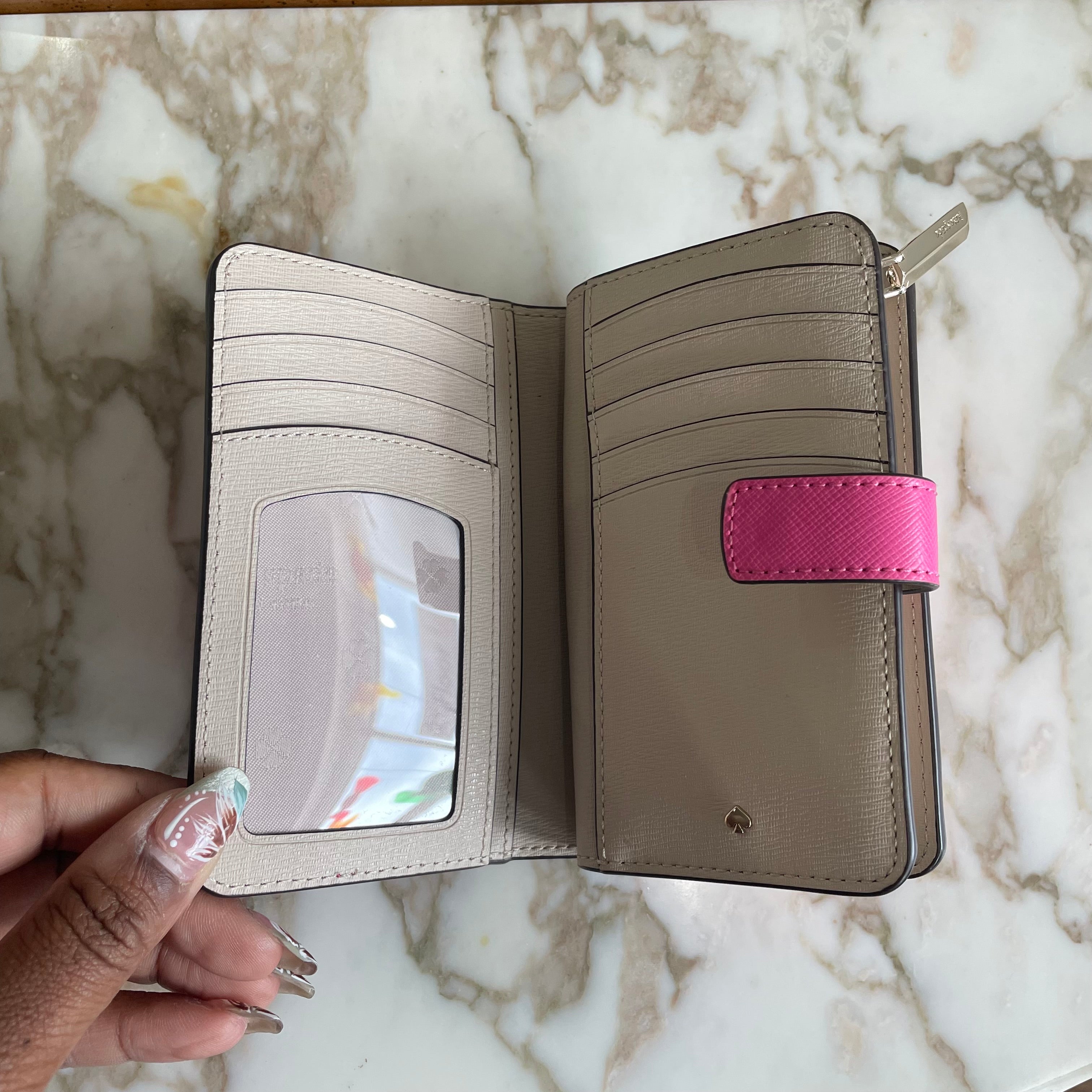 Kate Spade Pink Leather Bi Fold Wallet