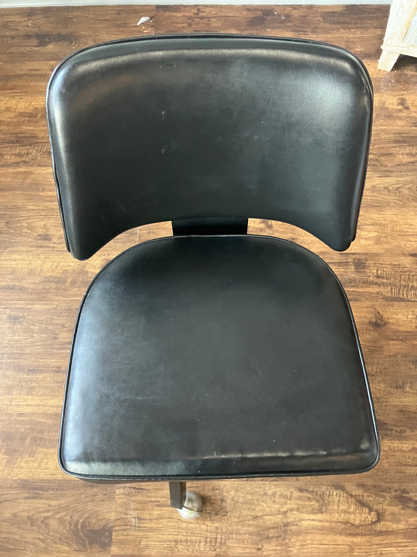 Black Leather Rolling Office Chair